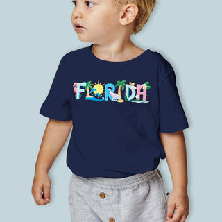 Florida T-Shirt: Whimsical Animals, Unisex Toddler 2T-5/6, Exclusive Retroplanet Design, FL T-shirts Kids Tshirts