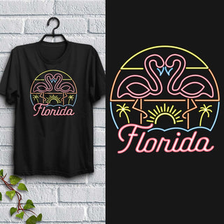 Florida Flamingos T-Shirt Adult Unisex S-2X , 100% Cotton,FL Tshirts