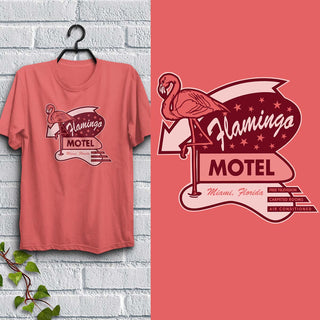 Flamingo Motel T-Shirt Adult Unisex Tshirt, 100% Cotton, S-XXL