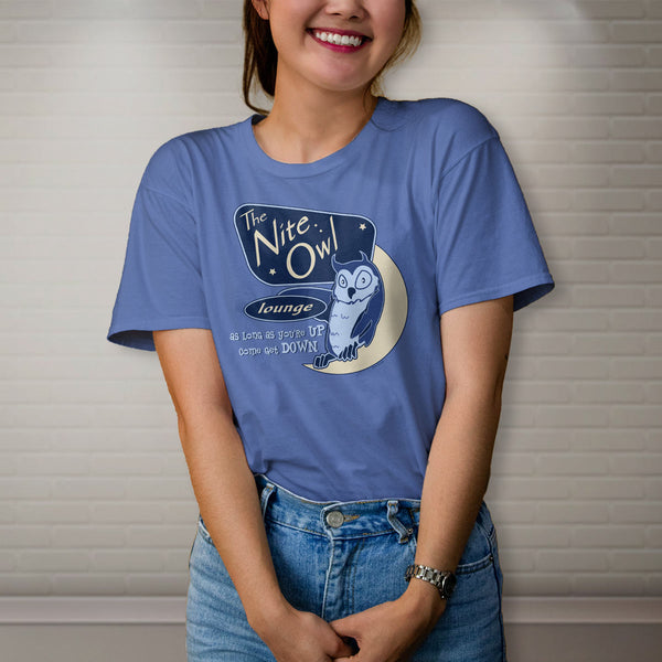 Nite Owl Lounge T-Shirt Adult Unisex S-2X 100% Cotton