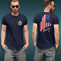 Maine State Logo US Flag Double-Sided T-Shirt Adult Unisex S-2X 100% Cotton