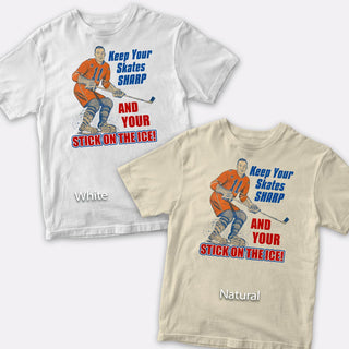 Keep Your Skates Sharp Hockey T-Shirt,  Adult Unisex S-XXL, 100% Cotton