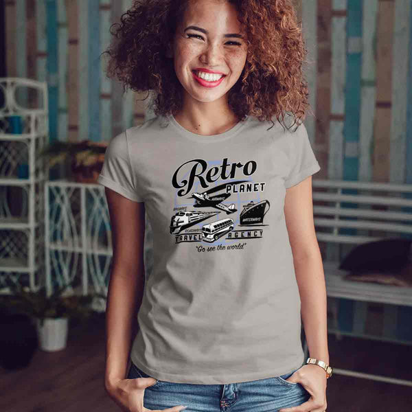 Retro Planet Travel Agency T-Shirt Adult Unisex S-2X 100% Cotton