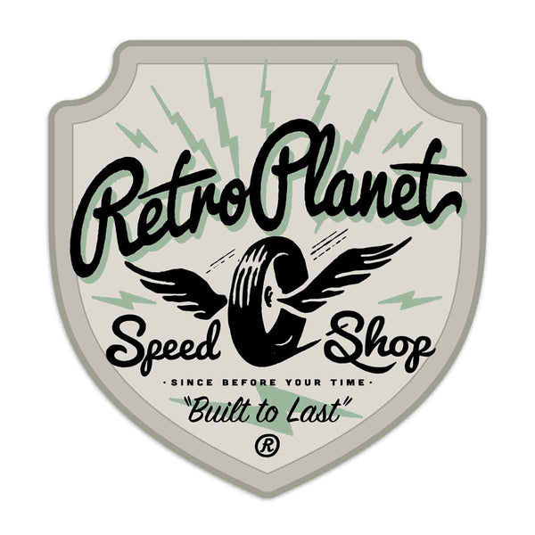 Retro Planet Speed Shop Garage Die Cut Vinyl Sticker