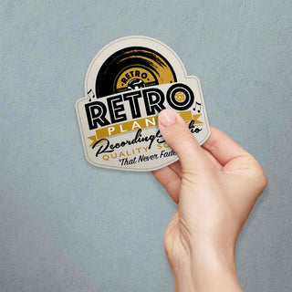 Retro Planet Recording Studio Music Die Cut Vinyl Sticker