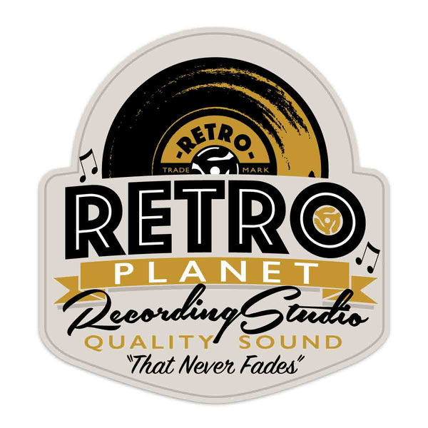 Retro Planet Recording Studio Music Die Cut Vinyl Sticker