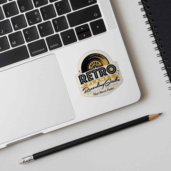 Retro Planet Recording Studio Music Mini Sticker