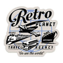 Retro Planet Travel Agency Mini Sticker