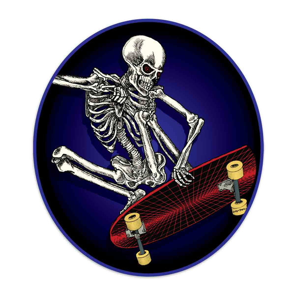 Skate Boarding Skeleton Die Cut Vinyl Sticker