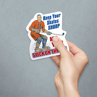 Hockey Keep Your Skates Sharp Die Cut Vinyl Sticker