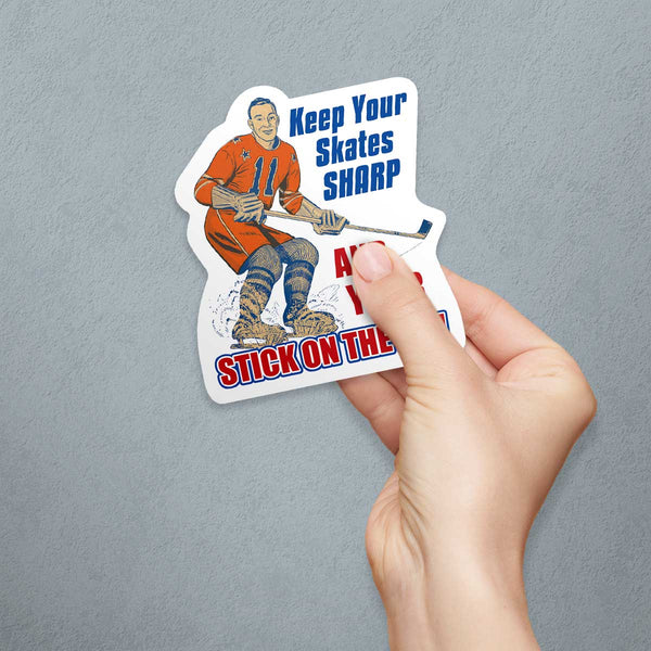 Hockey Keep Your Skates Sharp Die Cut Vinyl Sticker