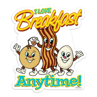 I Love Breakfast Served Anytime Mini Vinyl Sticker