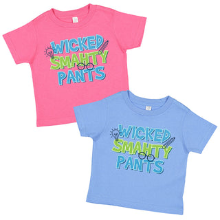 Wicked Smahty Pants T-shirt, 100% Cotton, Unisex Toddler 2T-5/6, Kids Tshirts