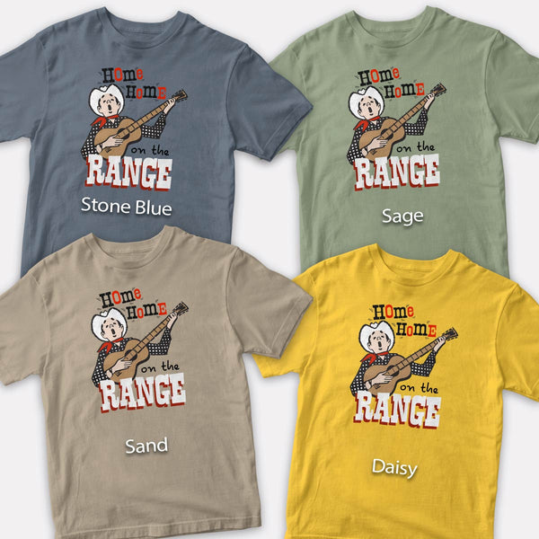 Home On The Range Retro T-Shirt, Adult Unisex Tshirt, 100% Cotton, S-XXL