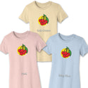 Women's Cherries Slim Fit T-shirt S-2X Fruit Design