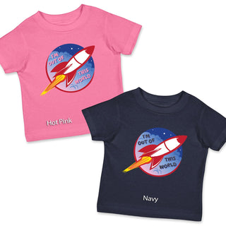 I'm Out of This World Rocket T-shirt, 100% Cotton, Unisex Toddler 2T-5/6, Kids Tshirts