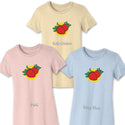 Women's Strawberries Slim Fit T-shirt S-2X Fruit Design