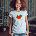 Women's Strawberries Slim Fit T-shirt S-2X Fruit Design