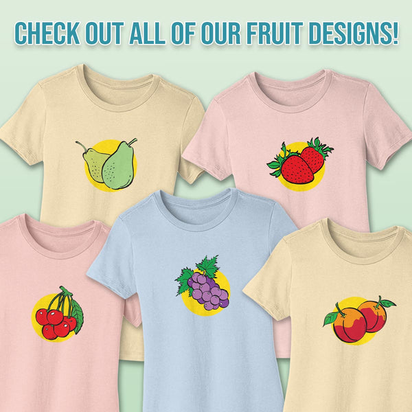 Women's Strawberries Slim Fit T-shirt S-2X Fruit Design