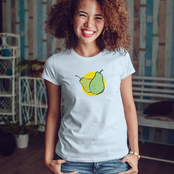 Women's Pears Slim Fit T-shirt S-2X Fruit Design