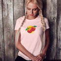 Women's Peaches Slim Fit T-shirt S-2X Fruit Design