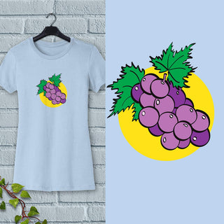 Women's Grapes Slim Fit T-shirt S-2X Fruit Design