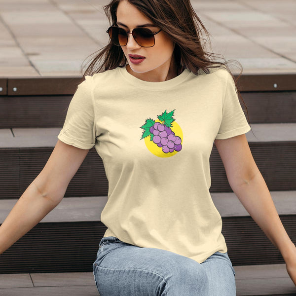 Women's Grapes Slim Fit T-shirt S-2X Fruit Design