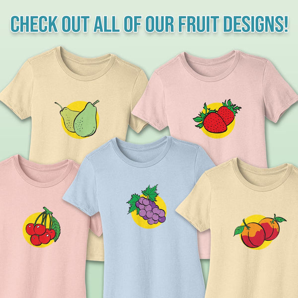 Women's Grapes Slim Fit T-shirt S-2X Fruit Design