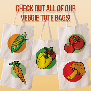 Very Veggie Large Canvas Grocery Tote Bag Market Totes