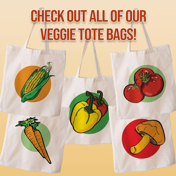Very Veggie Canvas Grocery Tote Market Bags