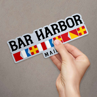 Bar Harbor Maine Nautical Flag Large Vinyl Bumper Sticker