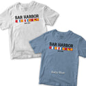 Bar Harbor Maine Nautical Flags T-Shirt, Adult Unisex 100% Cotton, S-2X