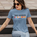 Bar Harbor Maine Nautical Flags T-Shirt, Adult Unisex 100% Cotton, S-2X