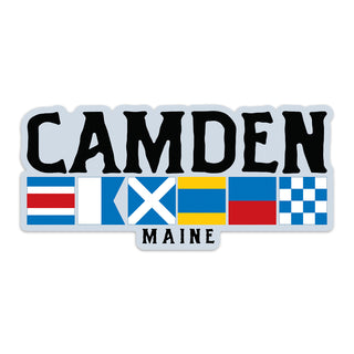 Camden Maine Nautical Flag Large Vinyl Bumper Sticker