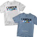 Camden Maine Nautical Flags T-Shirt, Adult Unisex 100% Cotton, S-2X