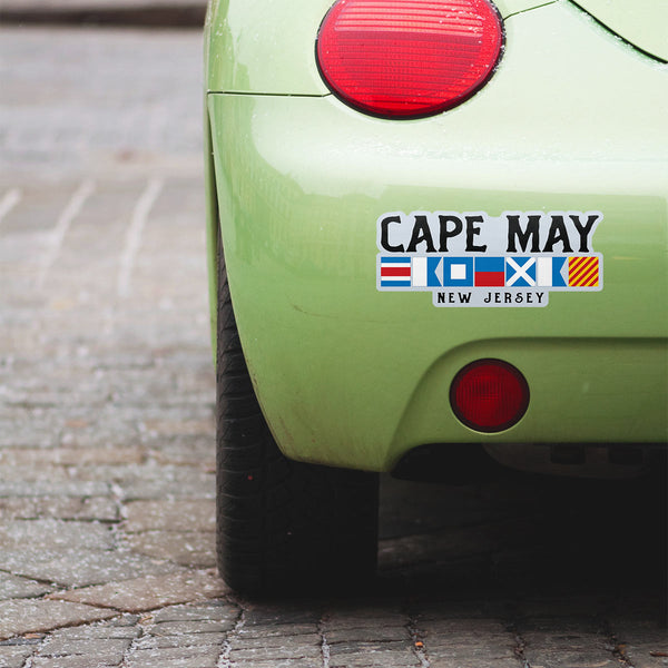 Cape May New Jersey Nautical Flag Large Vinyl Bumper Sticker