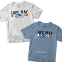 Cape May New Jersey Nautical Flags T-Shirt, Adult Unisex 100% Cotton, S-2X