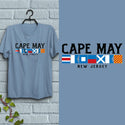 Cape May New Jersey Nautical Flags T-Shirt, Adult Unisex 100% Cotton, S-2X