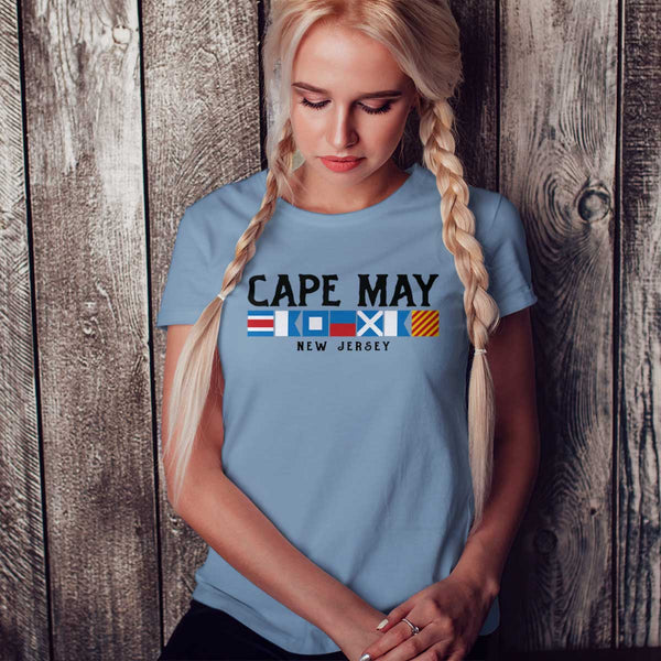 Cape May New Jersey Nautical Flags T-Shirt, Adult Unisex 100% Cotton, S-2X