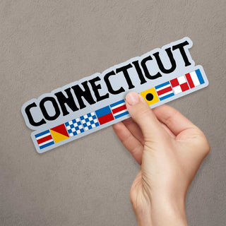 Connecticut Nautical Flag Large Vinyl Bumper Sticker