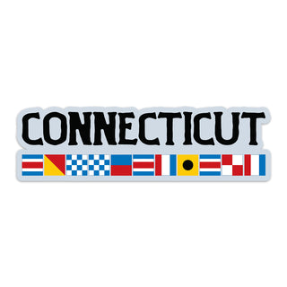 Connecticut Nautical Flag Large Vinyl Bumper Sticker