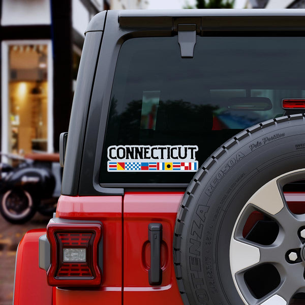 Connecticut Nautical Flag Large Vinyl Bumper Sticker