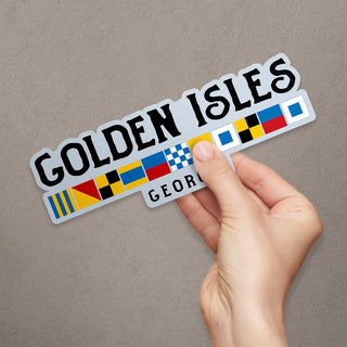 Golden Isles Georgia Nautical Flag Large Vinyl Bumper Sticker