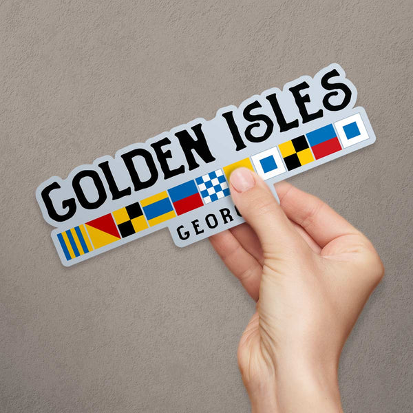 Golden Isles Georgia Nautical Flag Large Vinyl Bumper Sticker