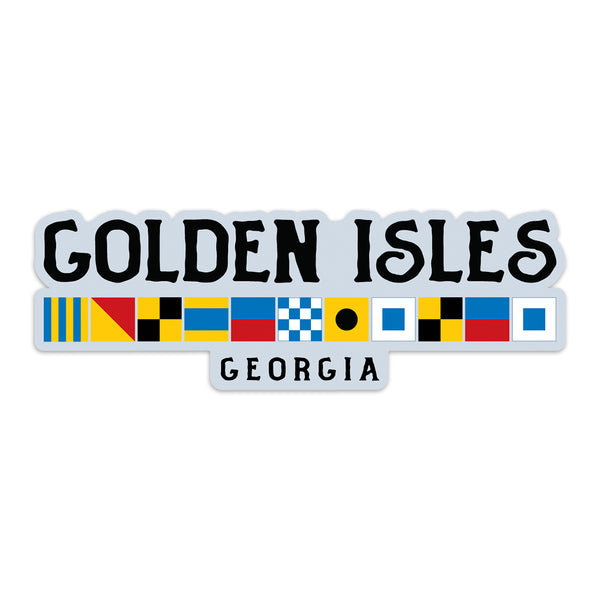 Golden Isles Georgia Nautical Flag Large Vinyl Bumper Sticker