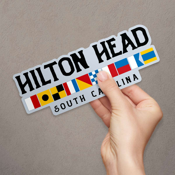 Hilton Head South Carolina Nautical Flag Large Vinyl Bumper Sticker