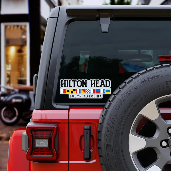 Hilton Head South Carolina Nautical Flag Large Vinyl Bumper Sticker