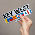 Key West Florida Nautical Flag Large Vinyl Bumper Sticker