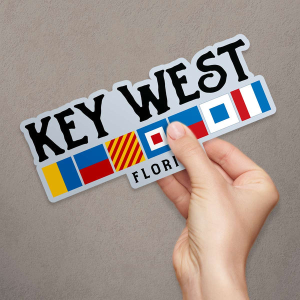 Key West Florida Nautical Flag Large Vinyl Bumper Sticker