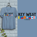 Key West Florida Nautical Flags T-Shirt, Adult Unisex 100% Cotton, S-2X